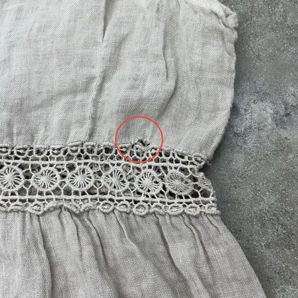 Francesca Bettini Cardigan One Size Topper Bow Lace Linen Beach Lagenlook Boho - Picture 5 of 11